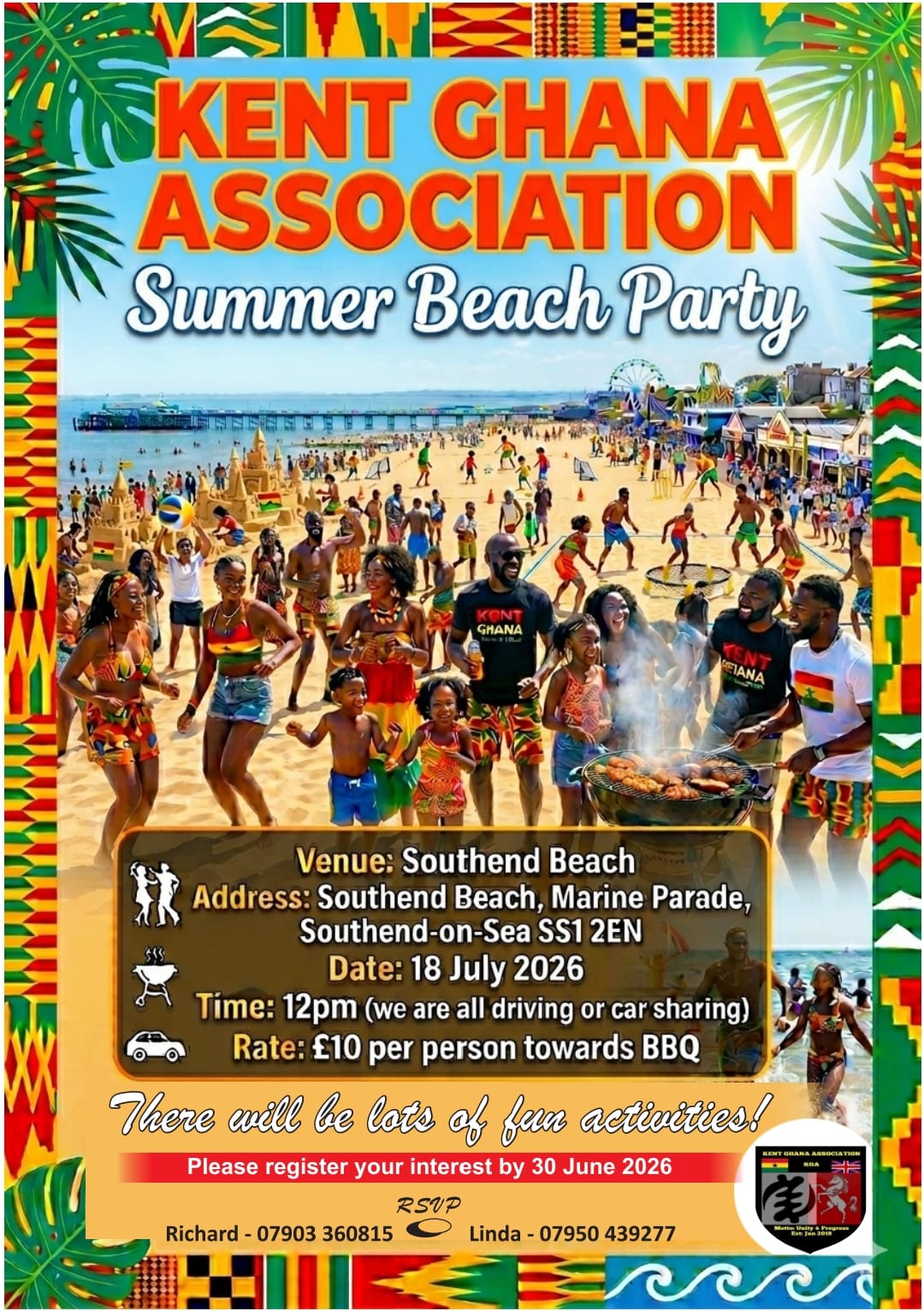 Kent Ghana Association — Summer Beach Party
